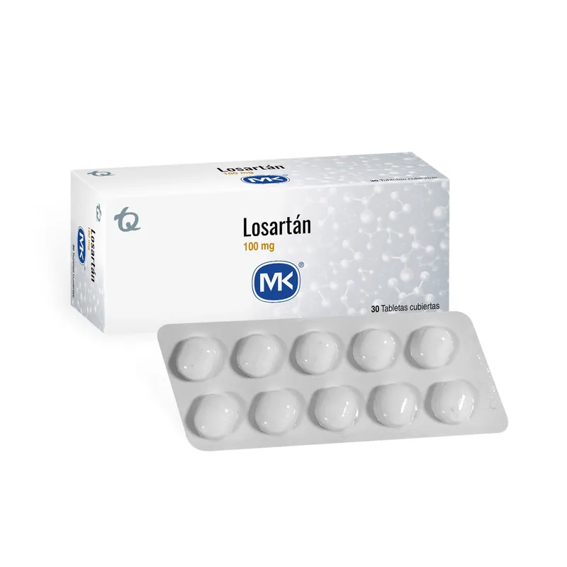 Losartan 100 mg 30 tabletas MK