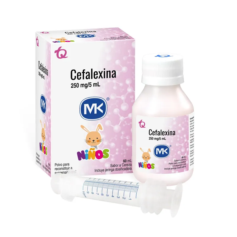 Cefalexina 250 mg/5 mL frasco x 60 mL MK