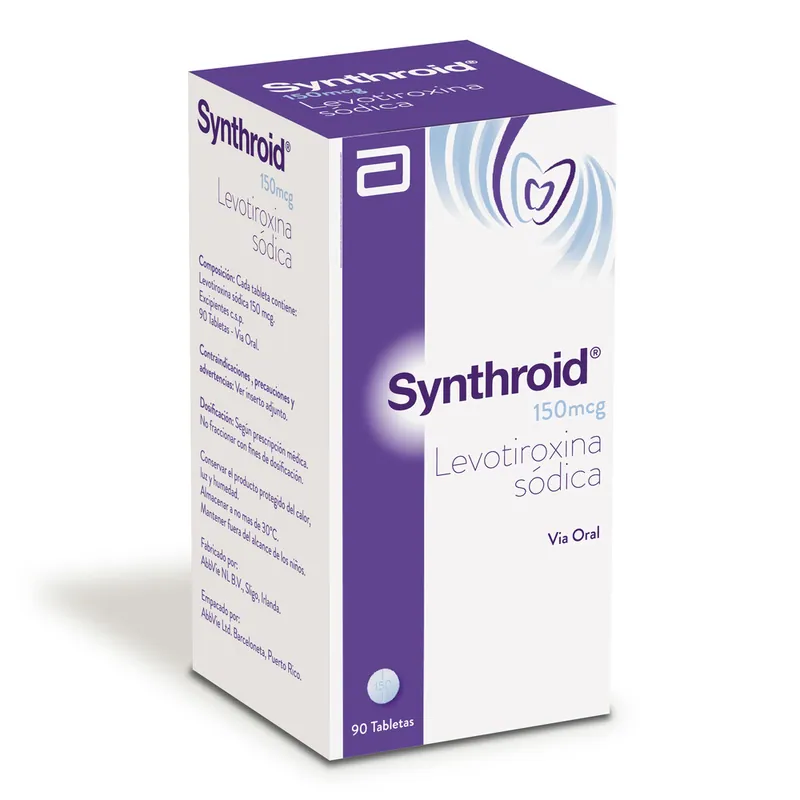Synthroid 150 mcg 90 tabletas