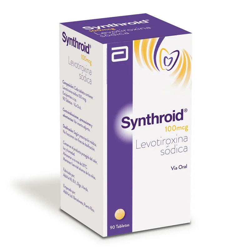 Synthroid 100 mcg 90 tabletas