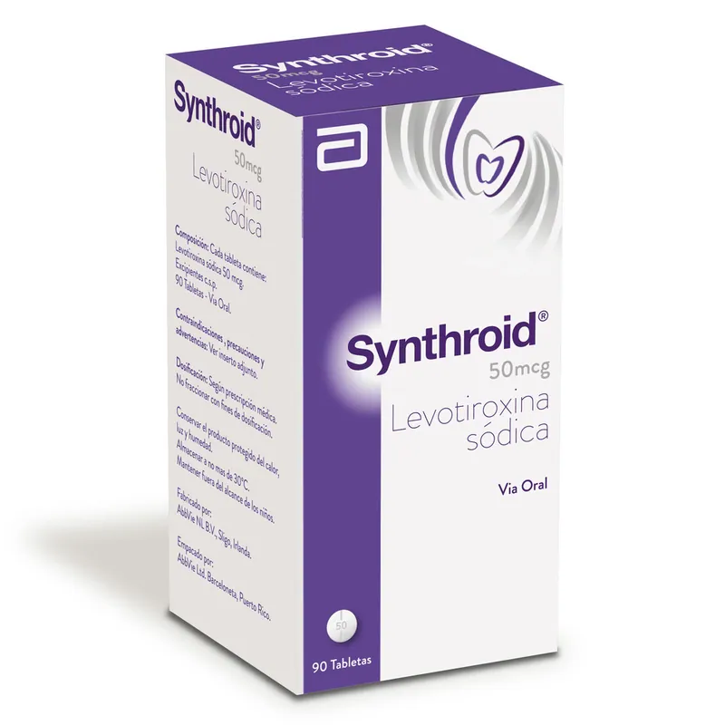 Synthroid 50 mcg 90 tabletas