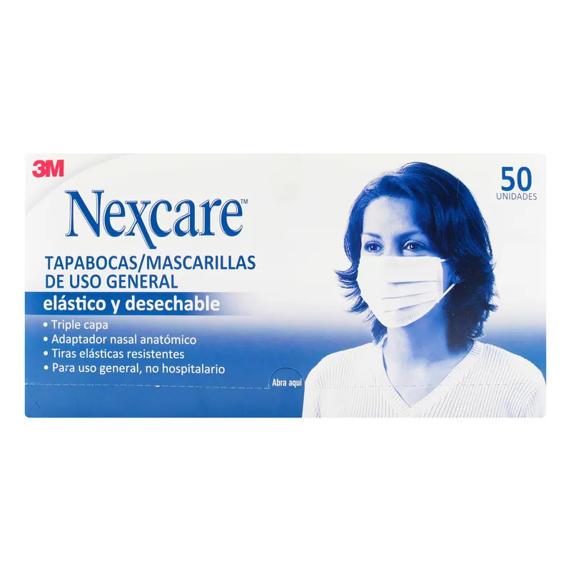 Tapabocas Nexcare Uso General 50 unidades