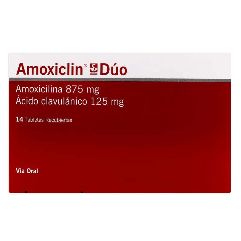 Amoxiclin Duo 875 mg/125 mg 14 tabletas recubiertas