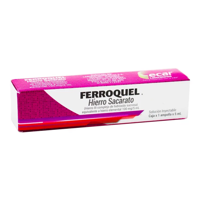Ferroquel Hierro Sacarosa 1 ampollas 5 mL