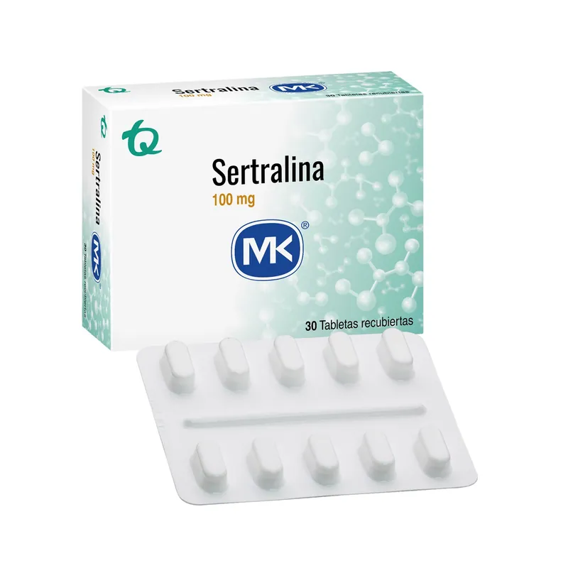 Sertralina 100 mg 30 tabletas MK