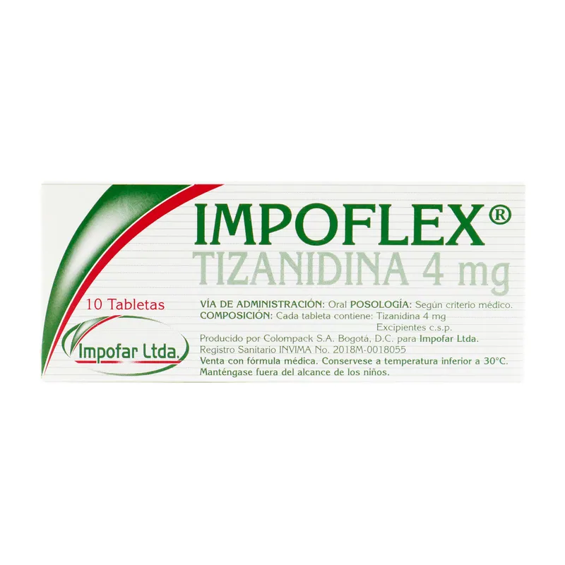Impoflex (tizanidina) 4 mg 10 tabletas