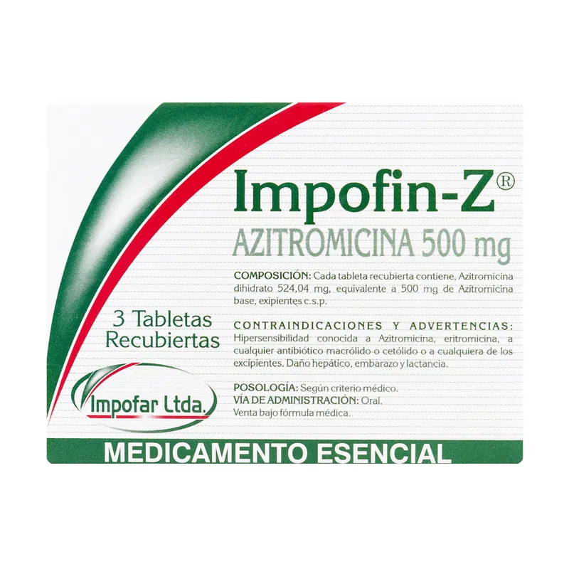Impofin-Z (azitromicina 500 mg) 3tbs recubiertas
