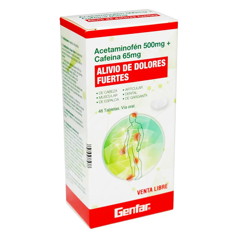 Acetaminofén 500 Mg+cafeina 65 mg 48tbs GF