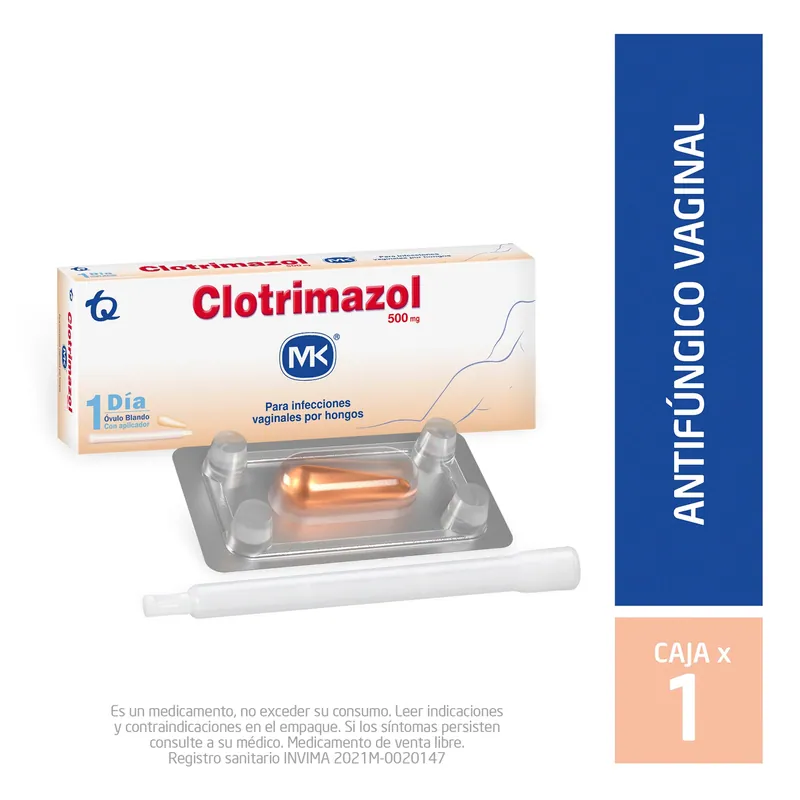 Clotrimazol 500 mg 1 óvulo MK