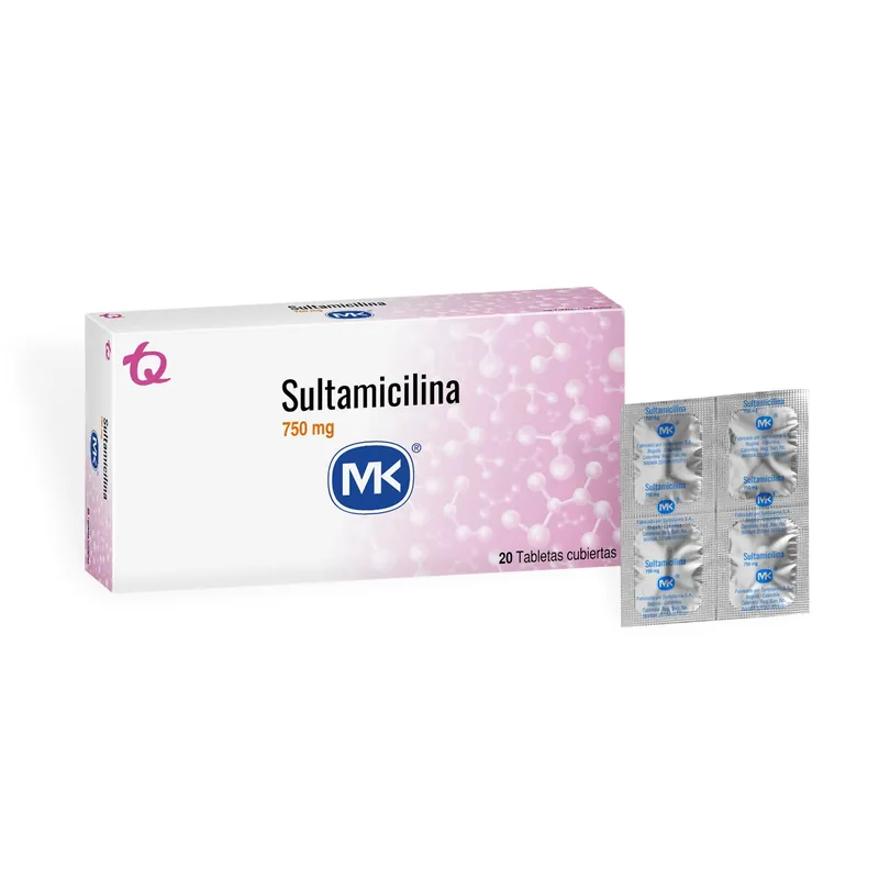 Sultamicilina 750 mg 20 tabletas MK