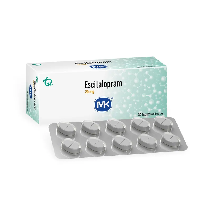Escitalopram 20 mg 30 tabletas recubiertas MK