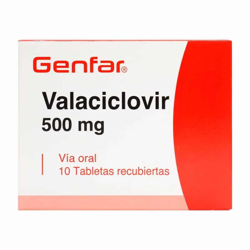 Valaciclovir 500 mg 10 tabletas recubiertas GF