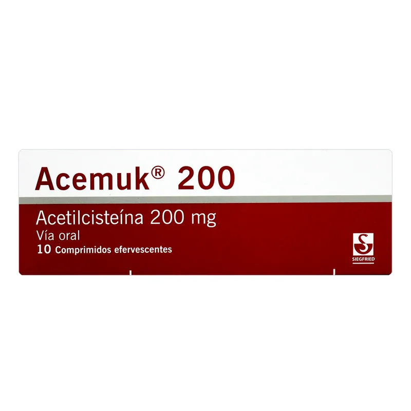 Acemuk 200 mg 10 tabletas Efervecentes