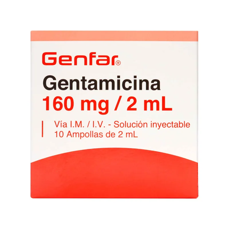 Gentamicina 160 mg/2 mL 10 ampolla GF