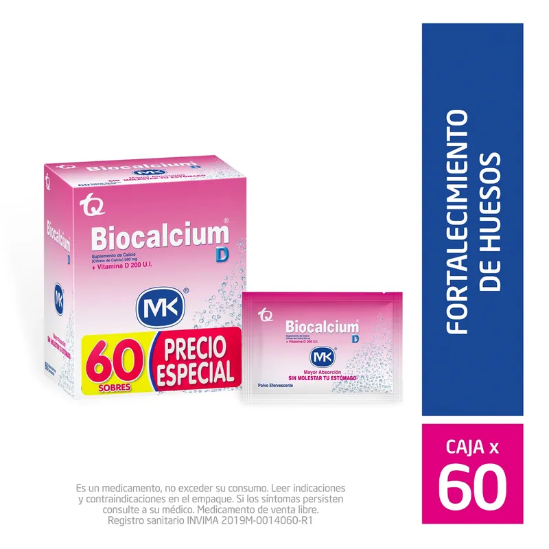Biocalcium D Pol 500 mg 60sbs P Esp