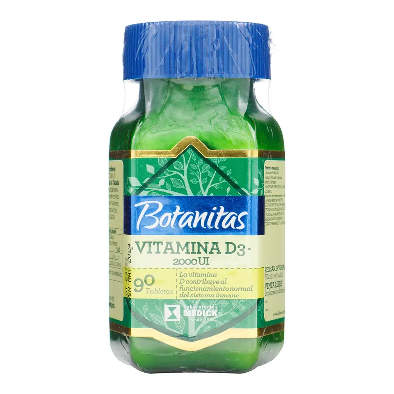 Vitamina D3 2000 UI Botanitas 90 tabletas