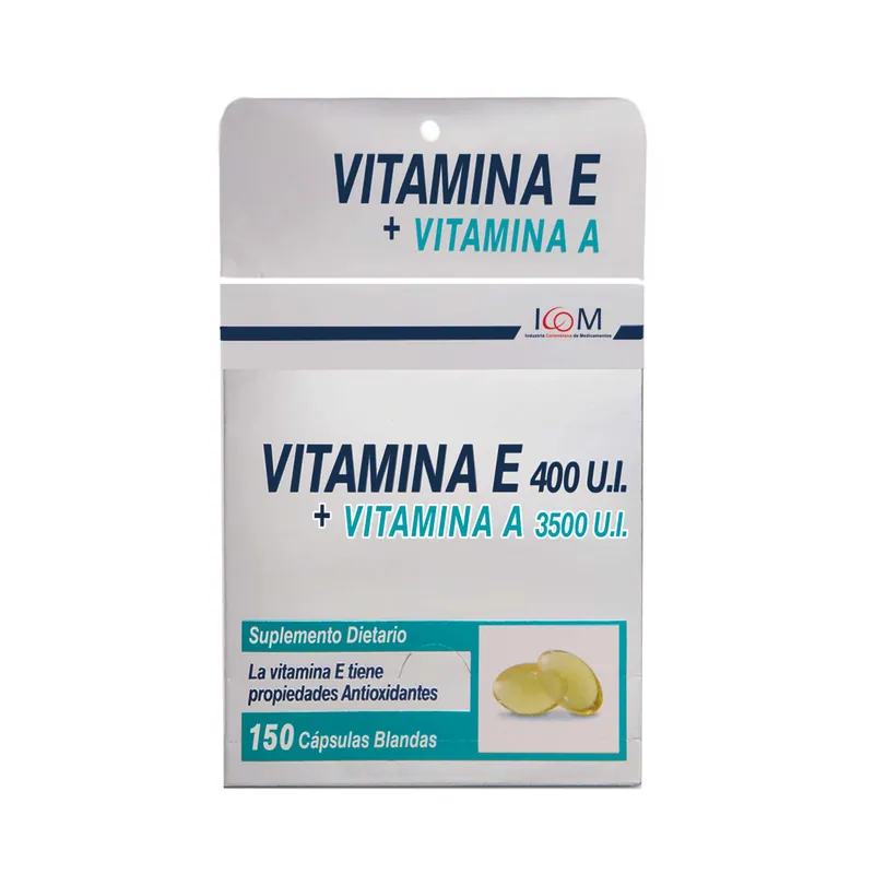 Vitamina E 400 Ui+a 3500 UI 150 cápsulas ICOM