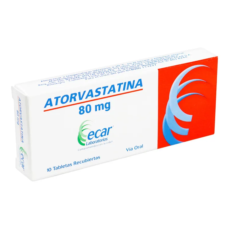 Atorvastatina 80 mg 10 tabletas recubiertas