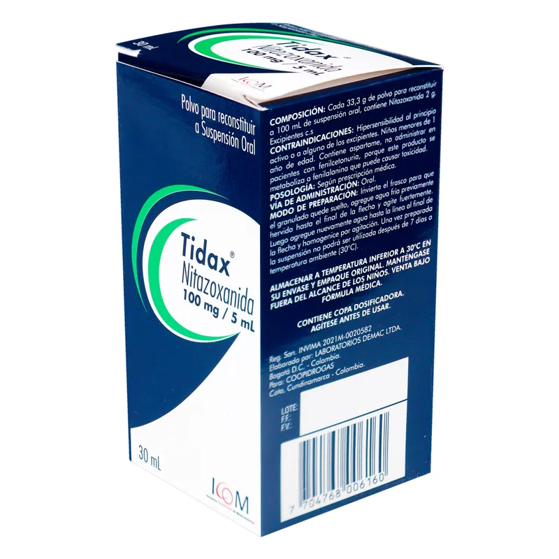 Tidax 100 mg suspensión 30 mL ICOM