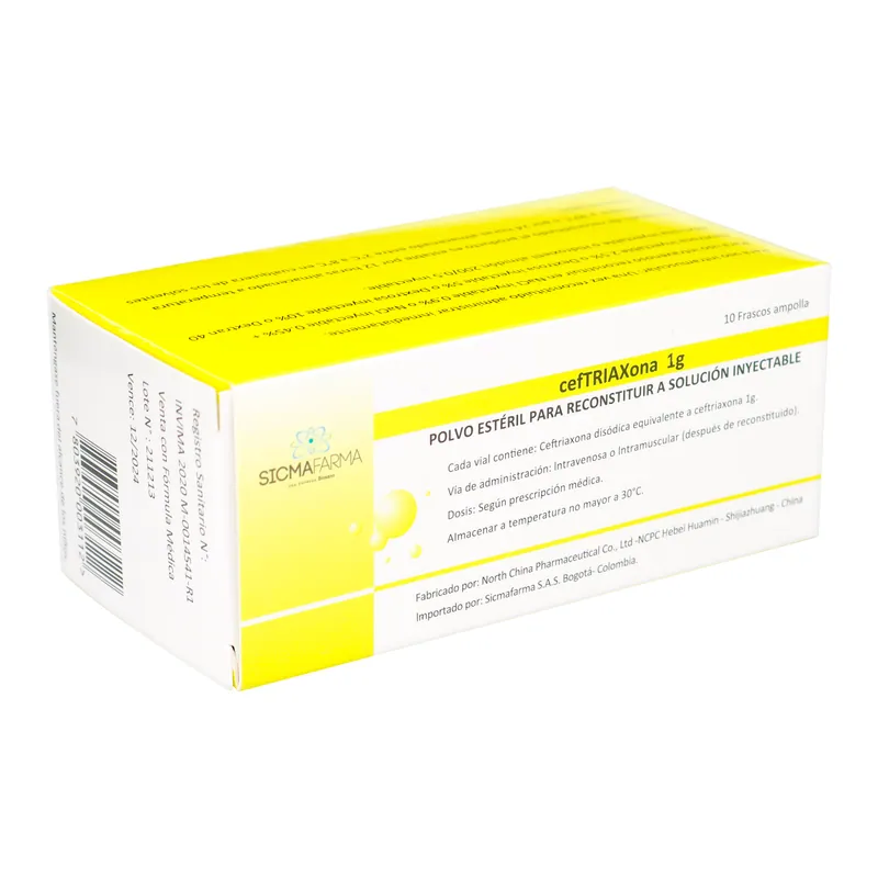 Ceftriaxona 1.0 g Solu Inyecta 10 Viales