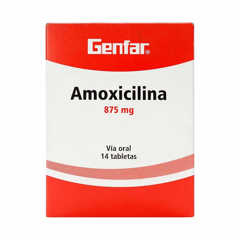 Amoxicilina 875 mg 14 tabletas GF