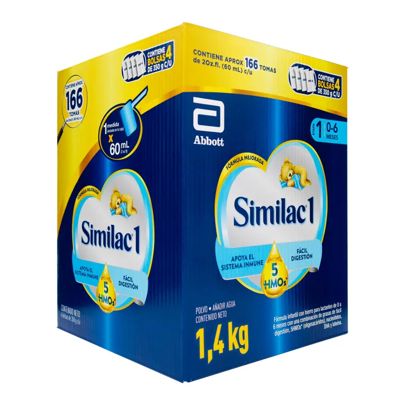 Similac 1 5hmos Caja 1400grs (4bol 350 g)