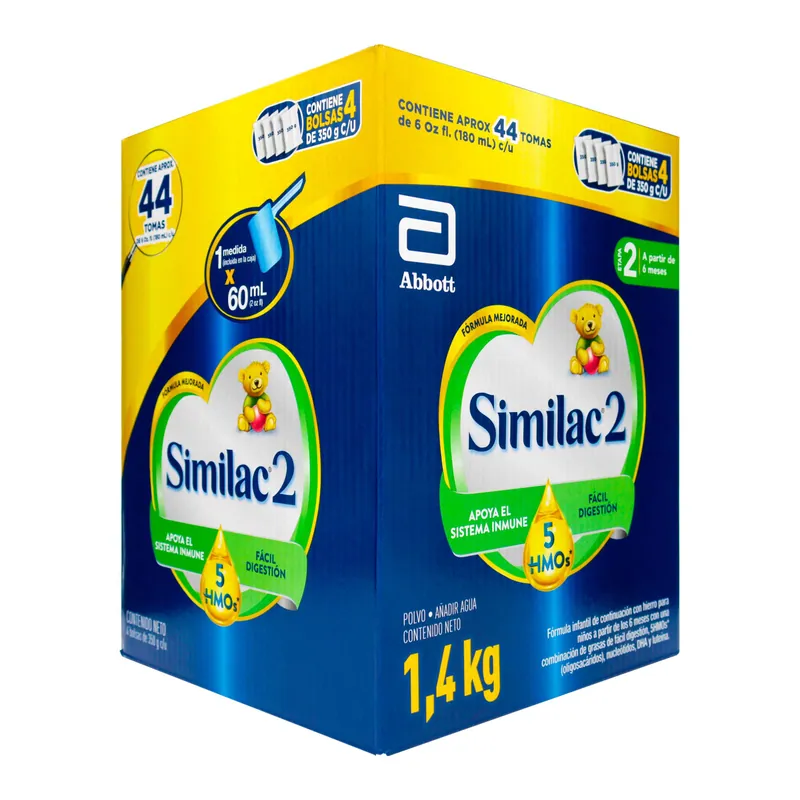 Similac 2 5hmos Caja 1400grs (4bol 350 g)