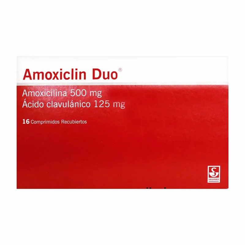 Amoxiclin Duo 500 mg/125 mg 16 tabletas recubiertas
