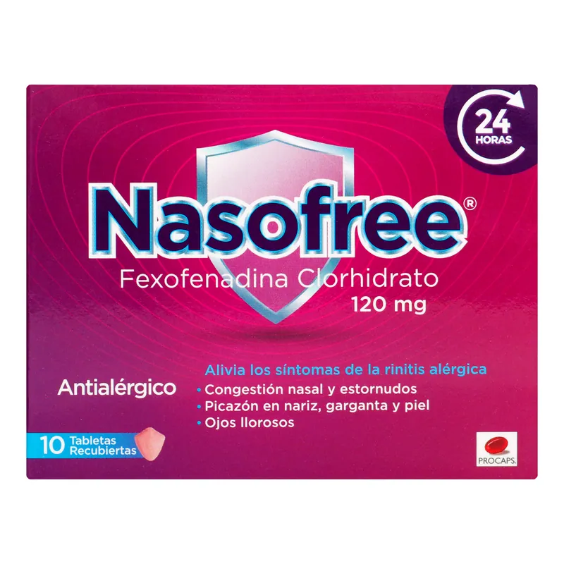 Nasofree (fexofenadina) 120 mg 10 tabletas