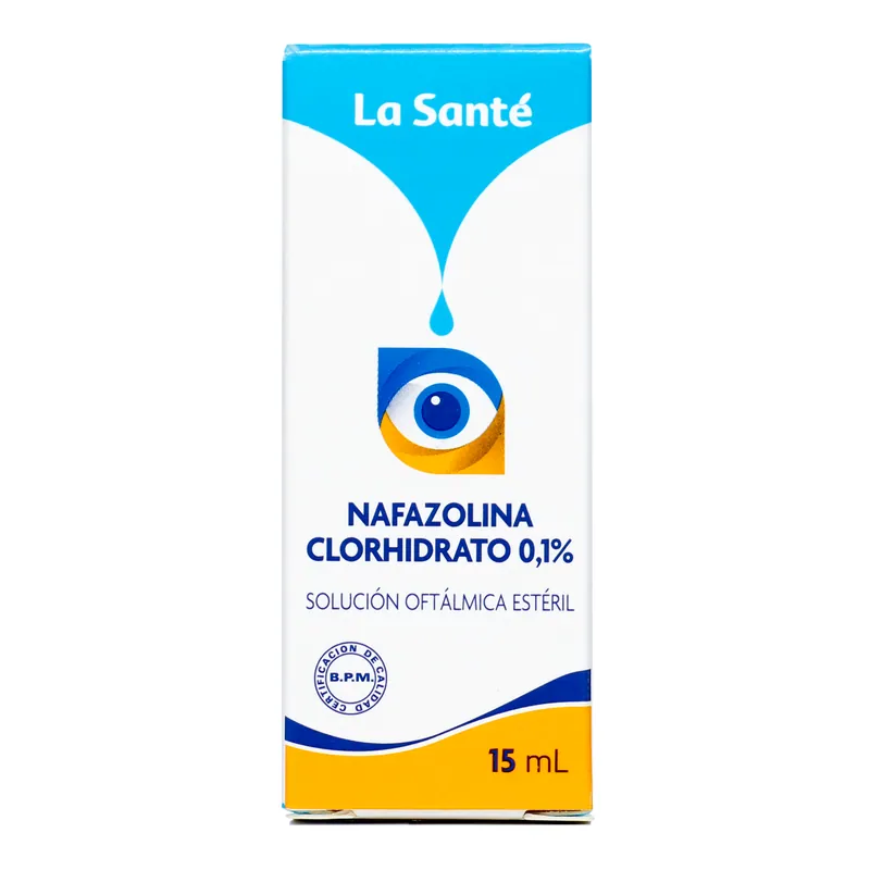 Nafazolina Clorhidrato 0.1% solución oftálmica 15 mL