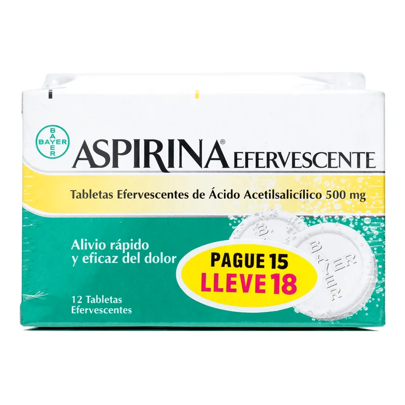 Aspirina Eferv Pague 15 Lleve 18 tabletas