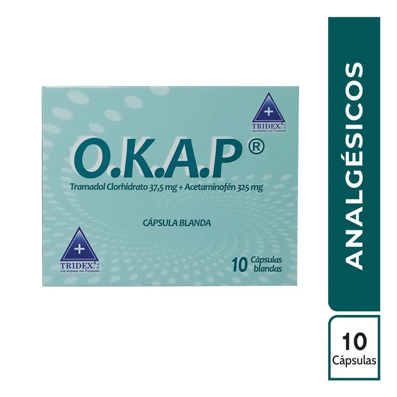 O K a P Tramadol Clorhid Acetami 10 cápsulas
