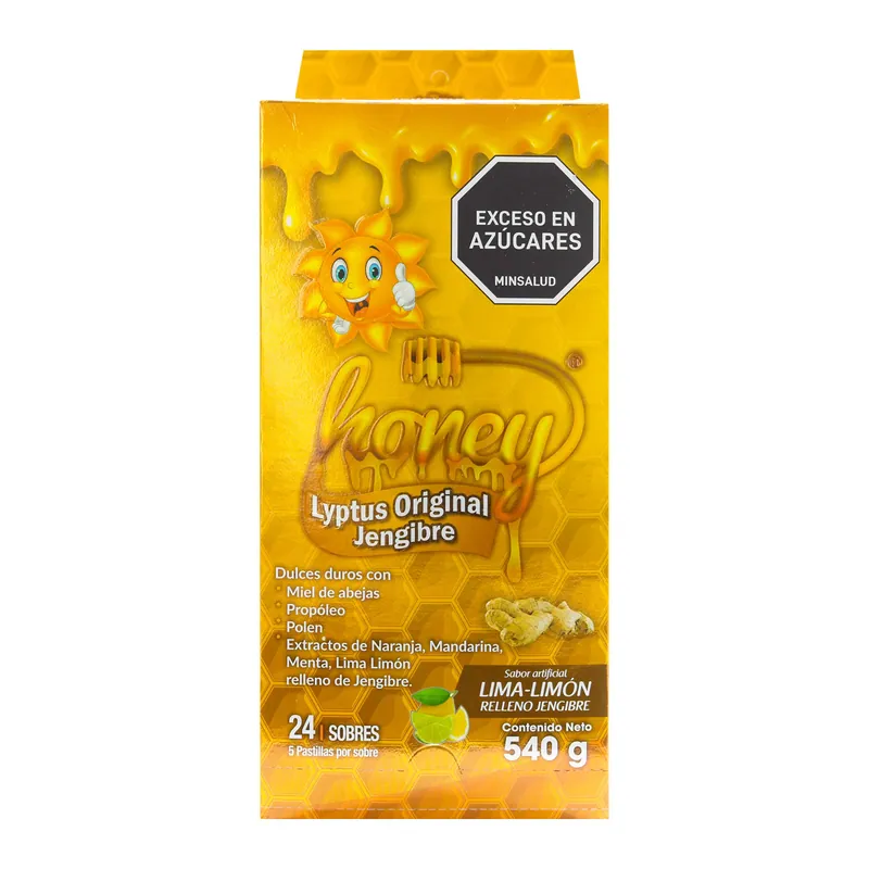 Honey Lyptus Jengibre 24sbs 5 Pastillas