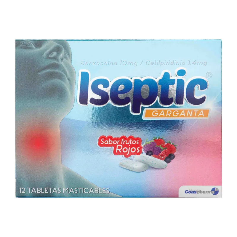 Iseptic Frutos Rojos Caja 12 tabletas COA