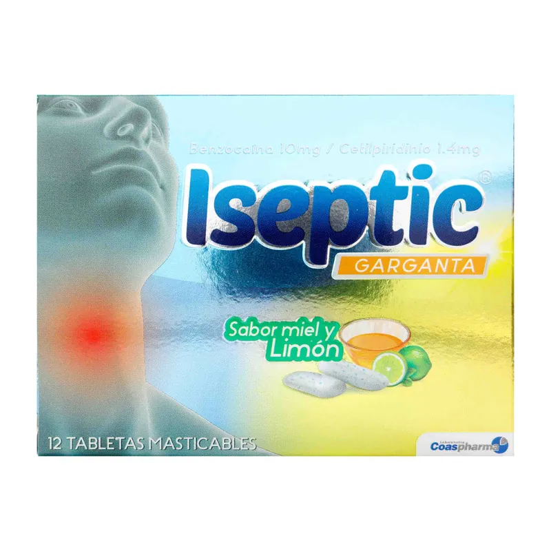 Iseptic Miel limón Caja 12 tabletas COA