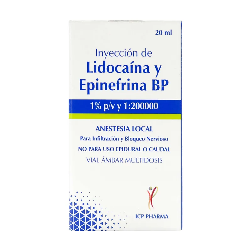 Lidocaína 1% Epinefrina 1200 UI 20 mL