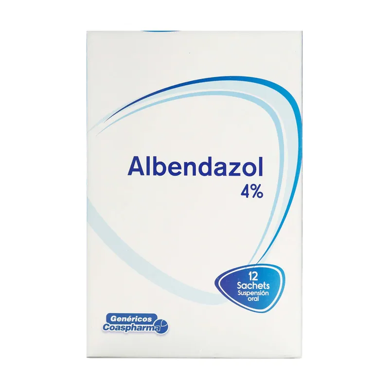 Albendazol 4% suspensión 10 mL x 12 sobres COA