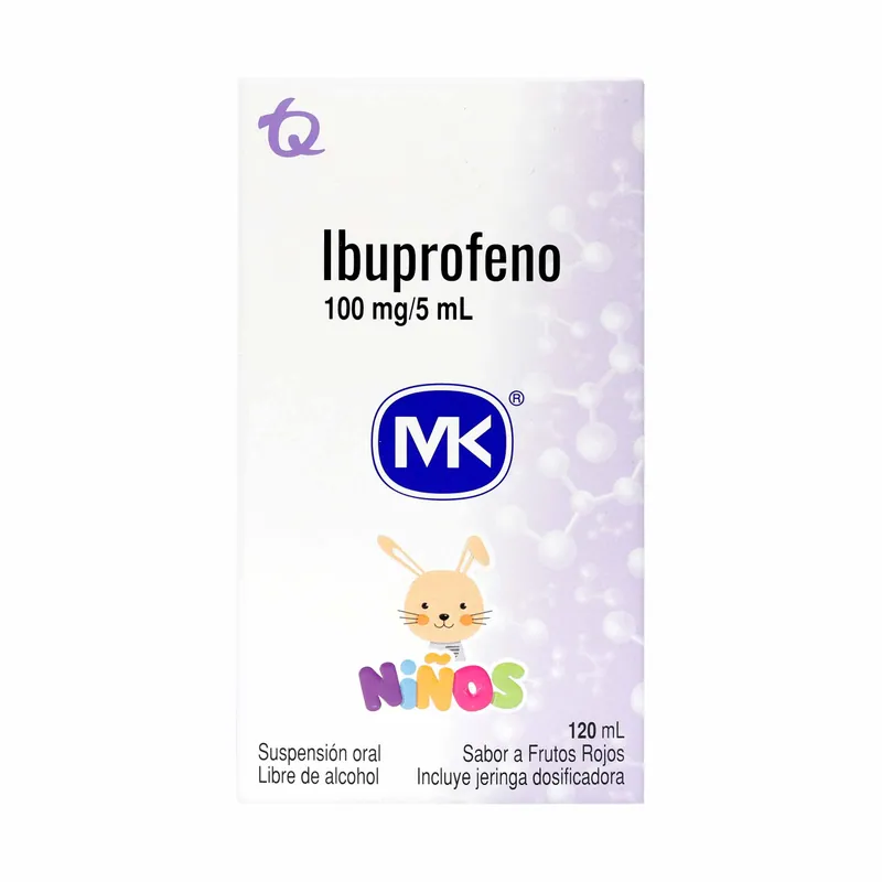 Ibuprofeno 100 mg/5 mL suspensión 120 mL MK