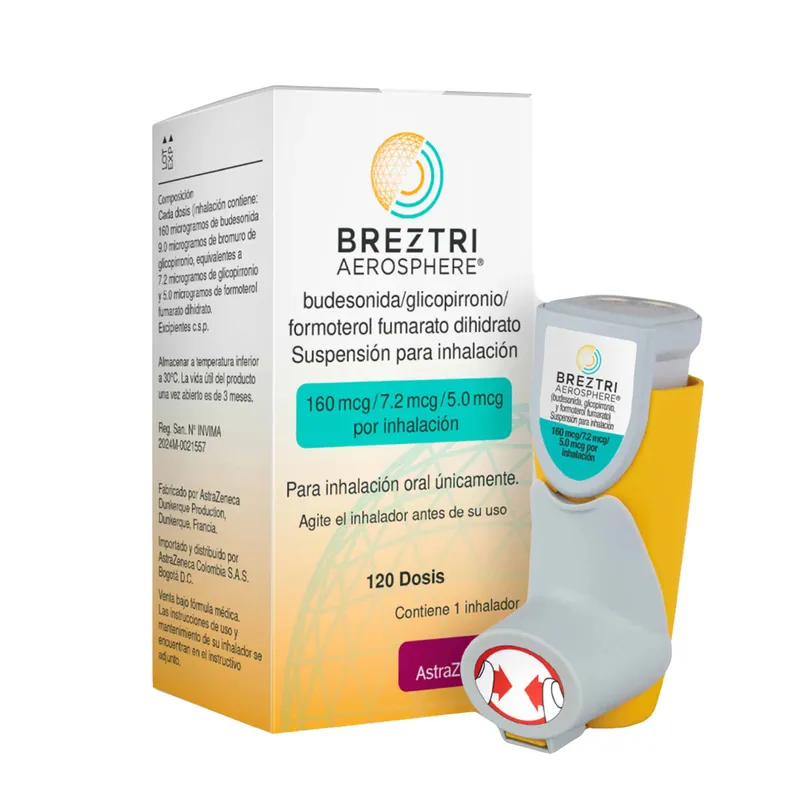 Breztri Aeros 160/7.2/5 mcg Sol/inh