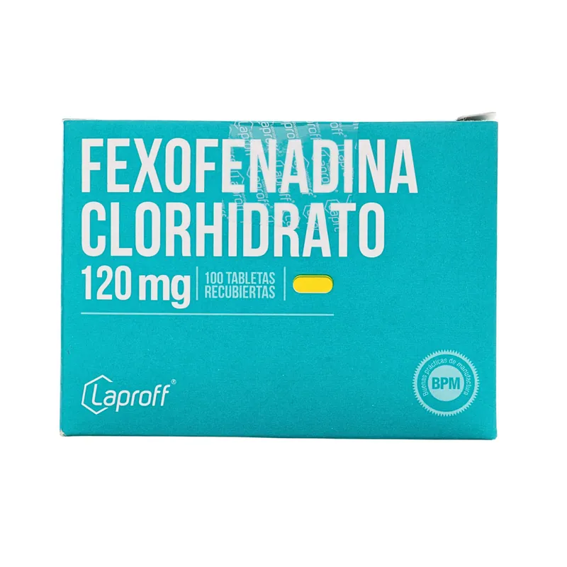 Fexofenadina Clorhi 120 mg 100 tabletas Recs