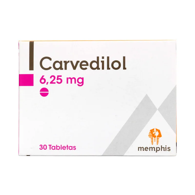 Carvedilol 6.25 mg 30 tabletas
