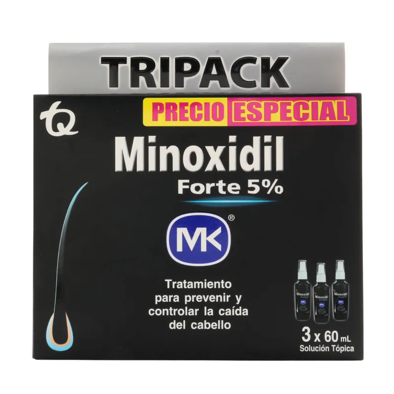 Tripack Minoxidil Forte 5% 60 mL MK