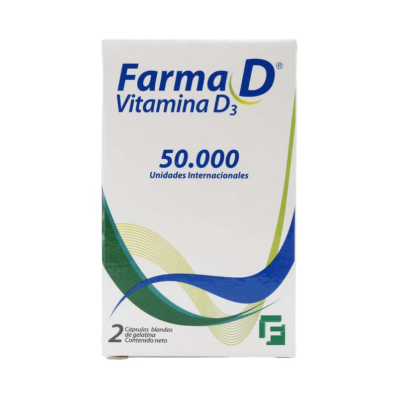 Farma D Vitamina D3 50.000 UI 2 cápsulas