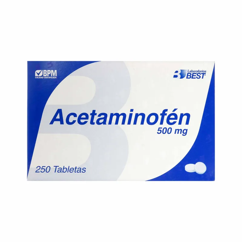 Acetaminofén 500 mg 250 tabletas