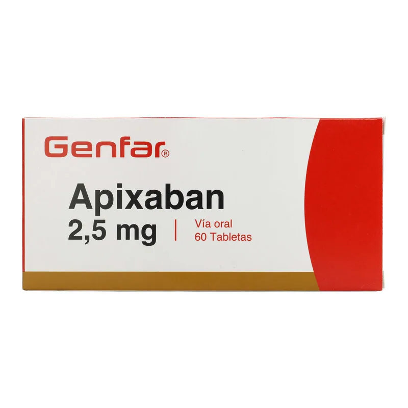 Apixaban 2.5 mg 60 tabletas recubiertas
