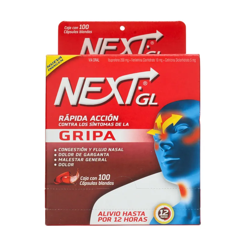 Next Gel Gripa 100 cápsulas Blandas