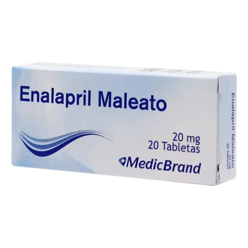 Enalapril 20 mg 20 tabletas COA