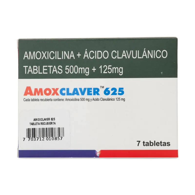 Amoxclaver 625 mg 7 tabletas