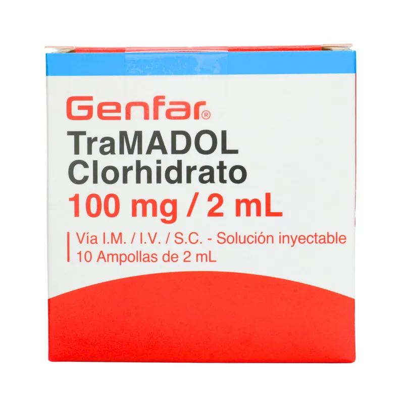 Tramadol Clorhidra Inyec 100 mg/2 mL 10amp