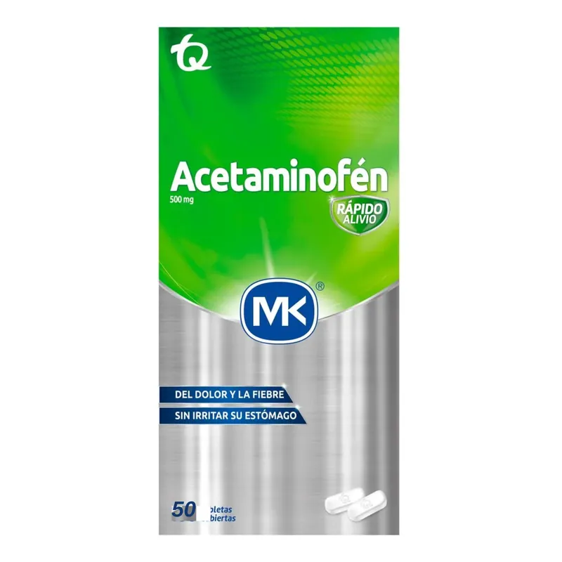 Acetaminofén 500 mg 50 tabletas MK